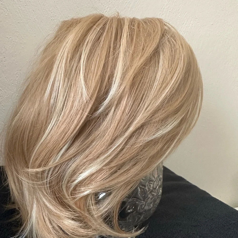 Natural Wig Shoulder Length Straight Highlights